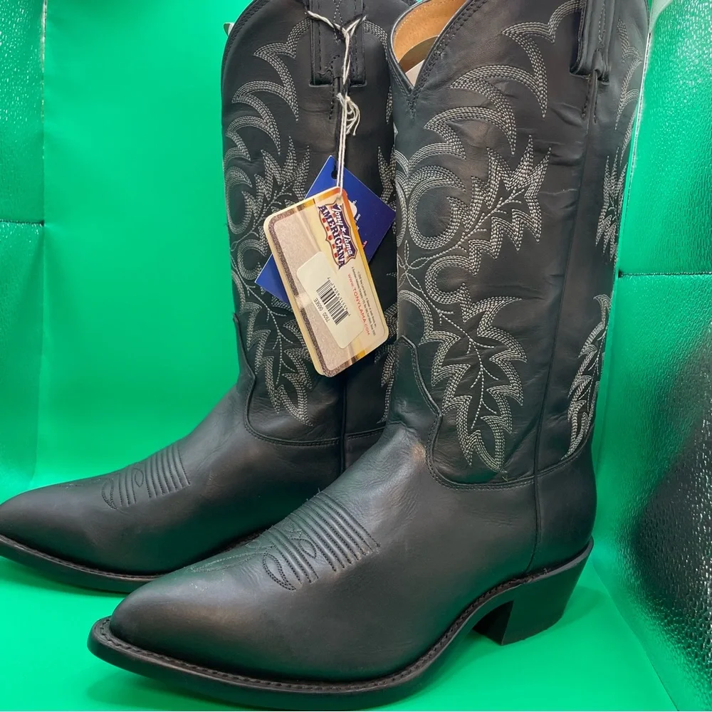 Tony Lama "Stallion" Black Western Boots with Silver Stitching 6.5EE 🤠 - Picture 3 of 9